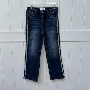 Risen women’s crystal stripe Blue Jeans Size 29/9
